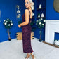 Poppy Sequin Occasion Dress Burgundy
