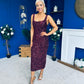 Poppy Sequin Occasion Dress Burgundy