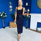 Poppy Sequin Occasion Dress Black