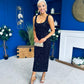 Poppy Sequin Occasion Dress Black