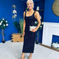 Poppy Sequin Occasion Dress Black