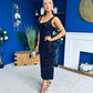 Poppy Sequin Occasion Dress Black