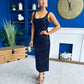 Poppy Sequin Occasion Dress Black