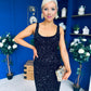 Poppy Sequin Occasion Dress Black