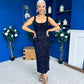 Poppy Sequin Occasion Dress Black