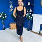 Poppy Sequin Occasion Dress Black