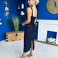 Poppy Sequin Occasion Dress Black