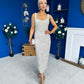Poppy Sequin Occasion Dress Beige