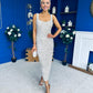Poppy Sequin Occasion Dress Beige