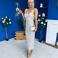 Poppy Sequin Occasion Dress Beige