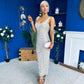Poppy Sequin Occasion Dress Beige