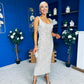 Poppy Sequin Occasion Dress Beige
