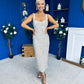 Poppy Sequin Occasion Dress Beige
