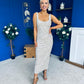Poppy Sequin Occasion Dress Beige