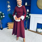 Olivia Detailed Occasion Dress Wine