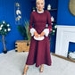 Olivia Detailed Occasion Dress Wine