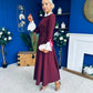 Olivia Detailed Occasion Dress Wine