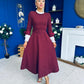 Olivia Detailed Occasion Dress Wine