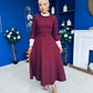 Olivia Detailed Occasion Dress Wine