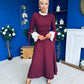 Olivia Detailed Occasion Dress Wine