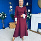 Olivia Detailed Occasion Dress Wine