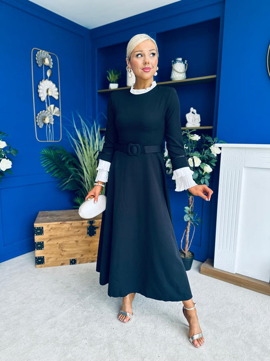 Olivia Detailed Occasion Dress Black