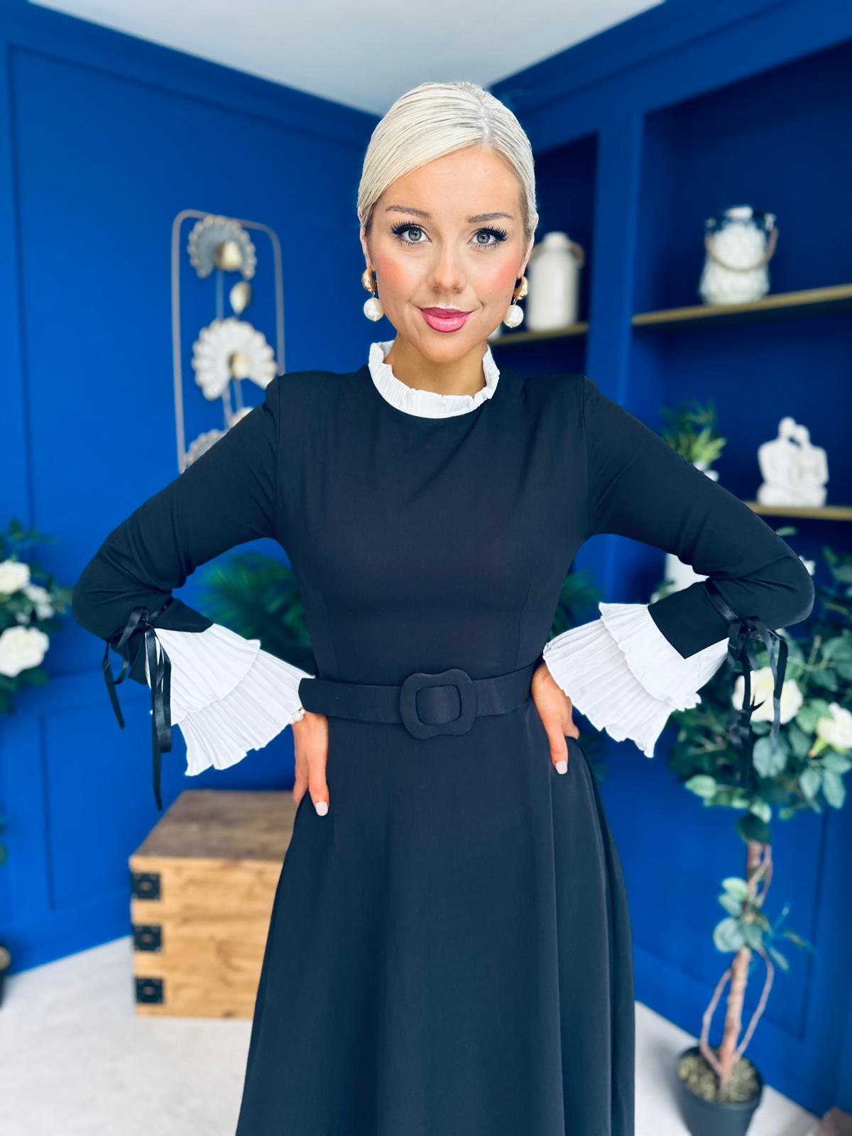 Olivia Detailed Occasion Dress Black