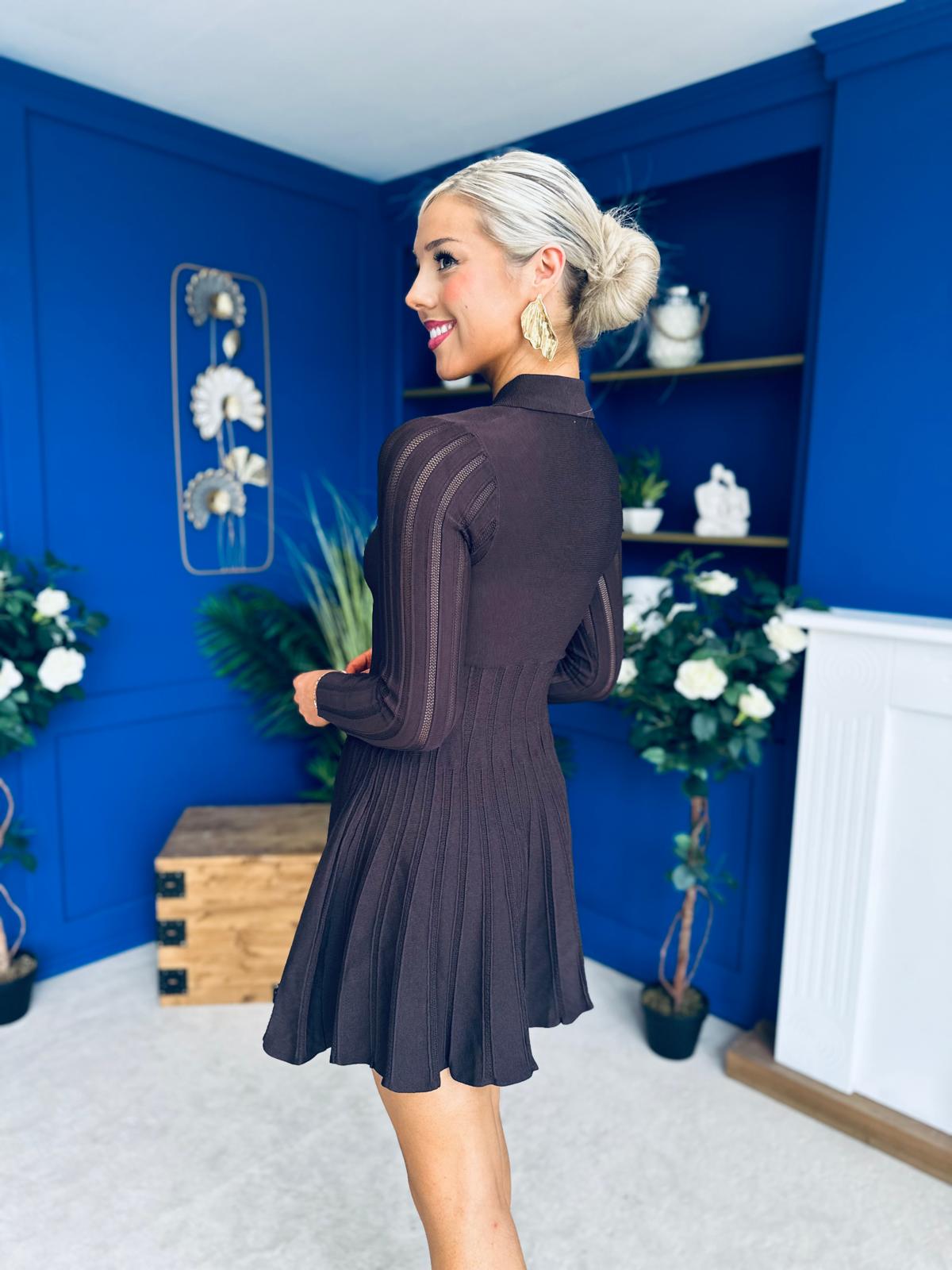 Rhea Button Detail Mini Dress Coco