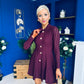 Rhea Button Detail Mini Dress Burgundy