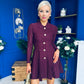 Rhea Button Detail Mini Dress Burgundy