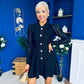 Rhea Button Detail Mini Dress Black