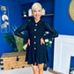 Rhea Button Detail Mini Dress Black