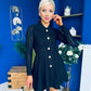 Rhea Button Detail Mini Dress Black