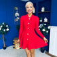 Rhea Button Detail Mini Dress Red