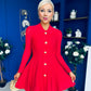 Rhea Button Detail Mini Dress Red