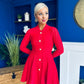 Rhea Button Detail Mini Dress Red