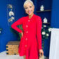 Rhea Button Detail Mini Dress Red