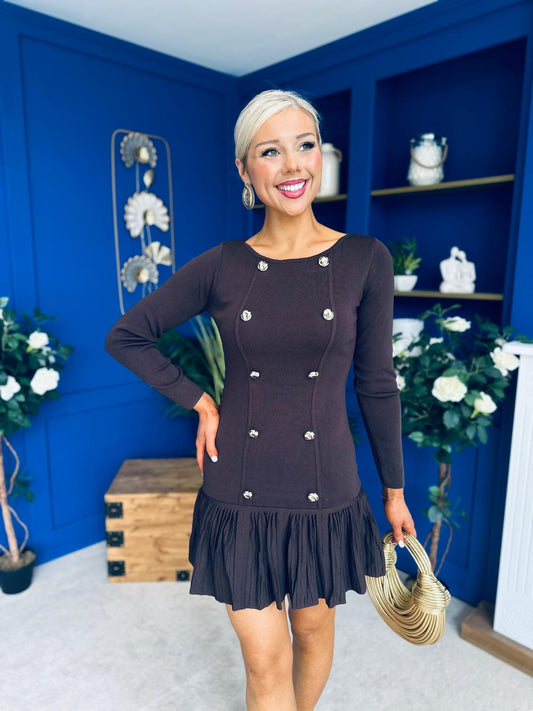 Jada Button Detail Mini Dress Coco