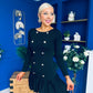 Jada Button Detail Mini Dress Black