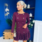 Jada Button Detail Mini Dress Burgundy