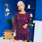 Jada Button Detail Mini Dress Burgundy