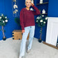 Diane Embellished Knit Jumper Wine
