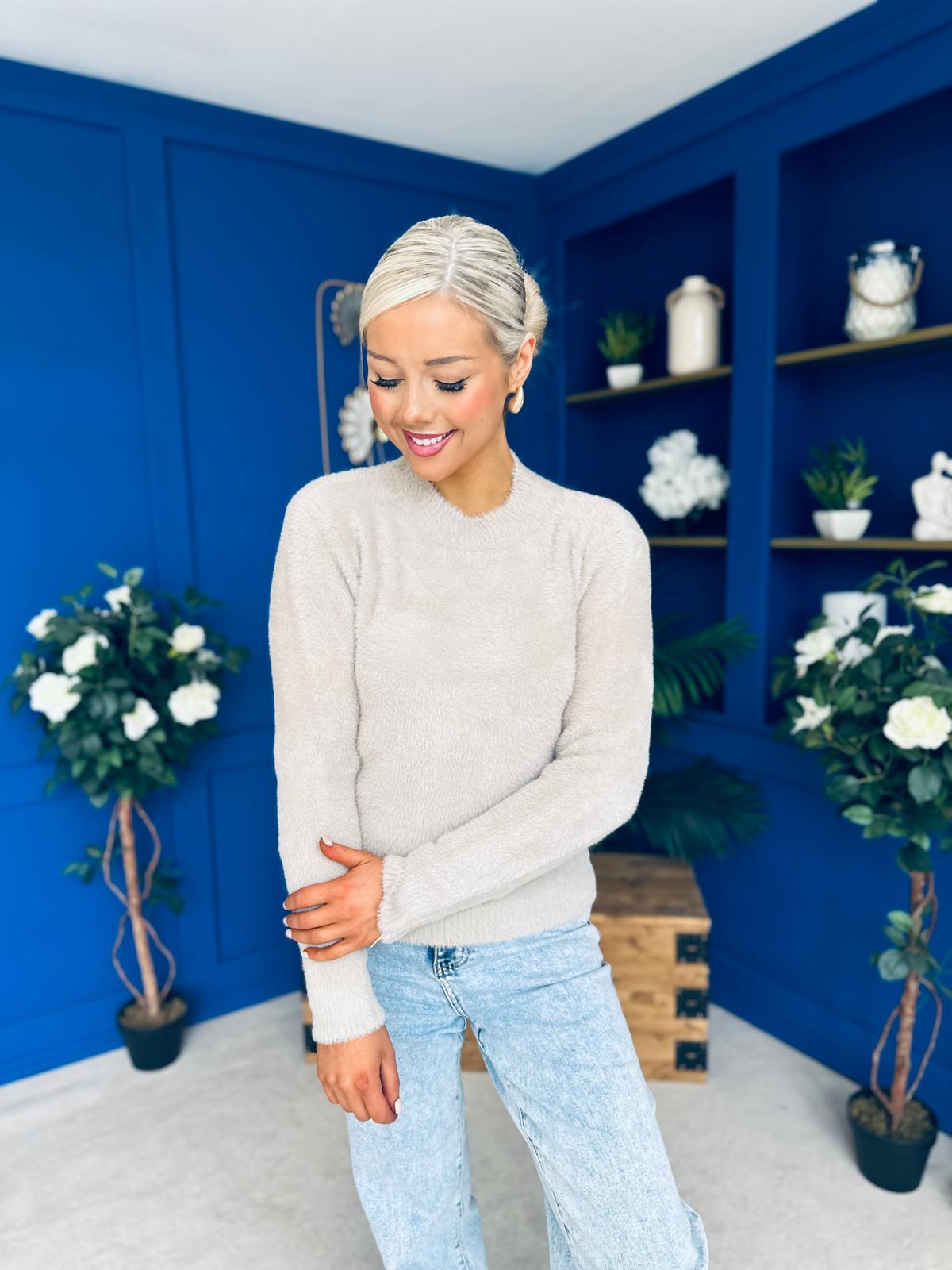 Ellen Chenille Style Top Taupe
