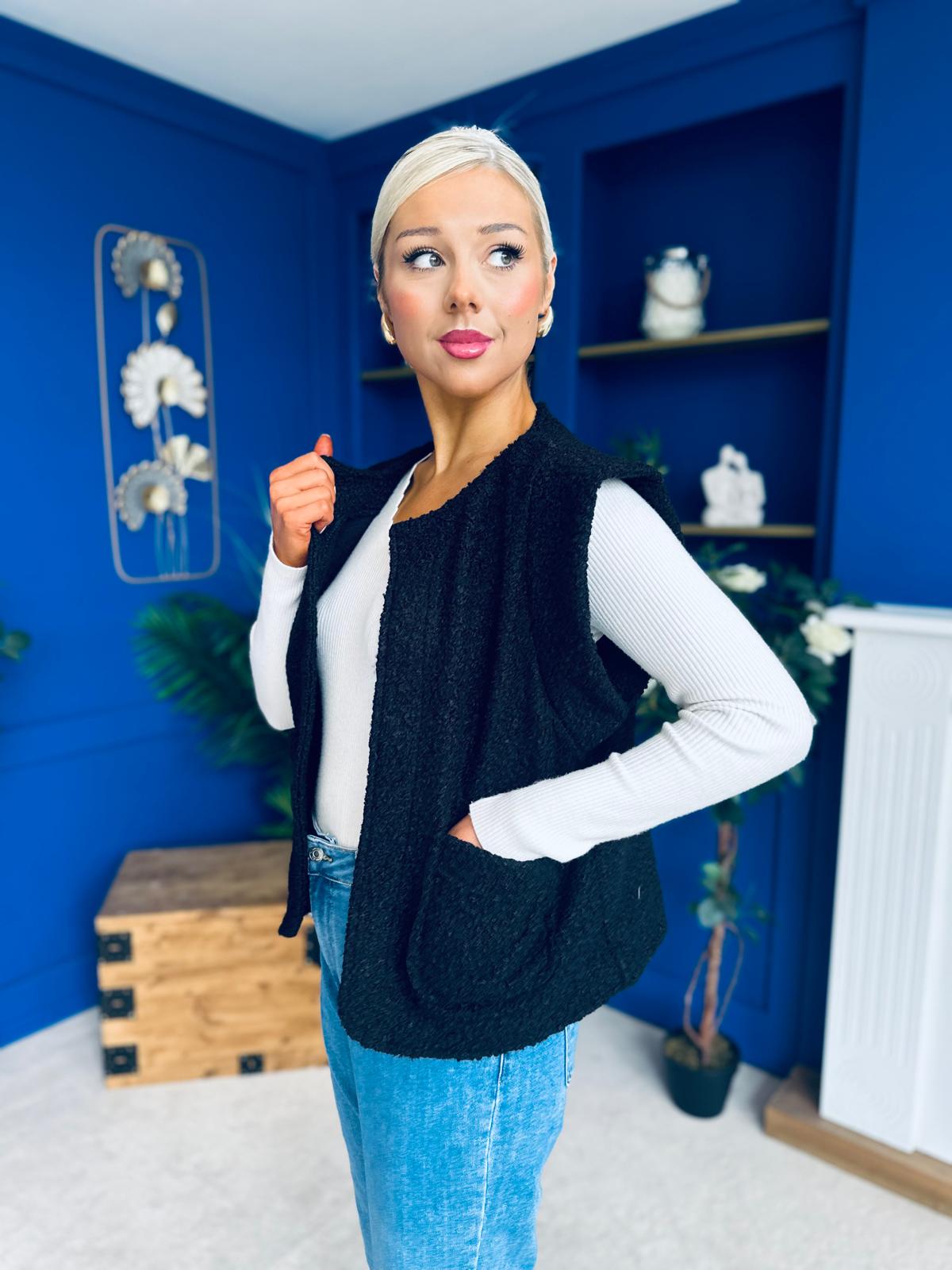 Maeve Detailed Gilet Black