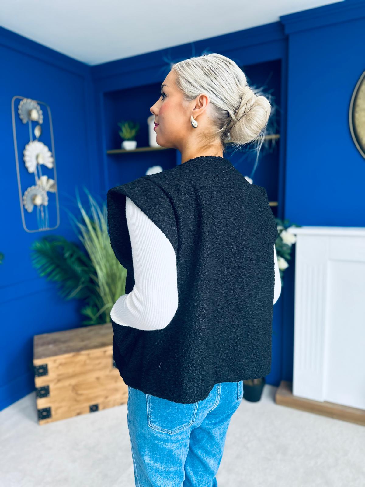 Maeve Detailed Gilet Black