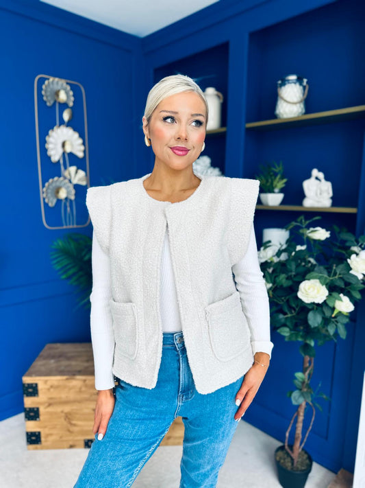 Maeve Detailed Gilet Cream