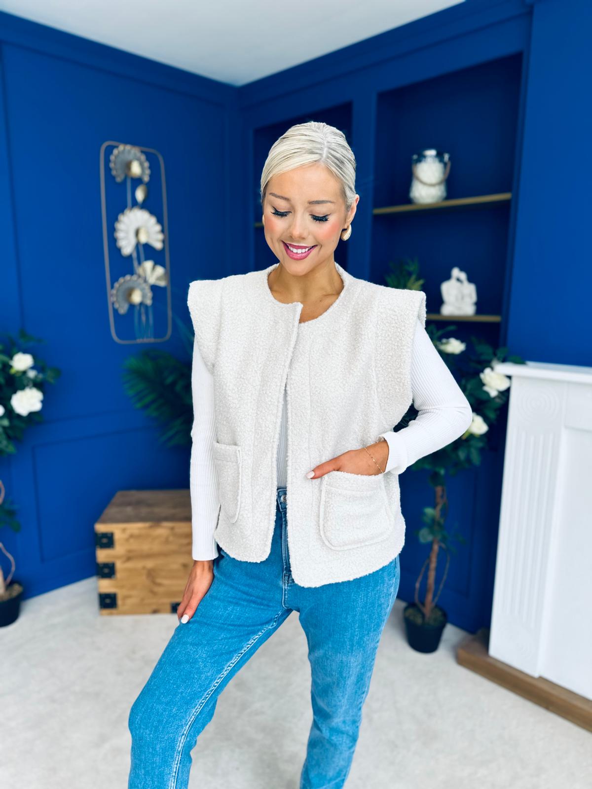 Maeve Detailed Gilet Cream