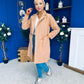 Cassia Detailed Teddy Coat Camel