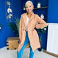 Cassia Detailed Teddy Coat Camel