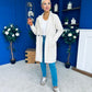Cassia Detailed Teddy Coat Cream